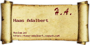 Haas Adalbert névjegykártya